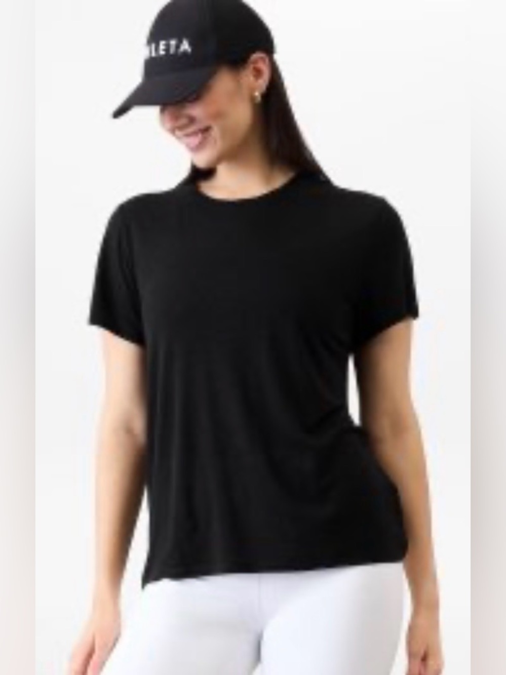 Athleta Black Short Sleeve Crewneck Tee
